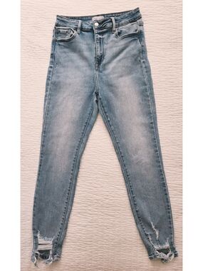 High-Rise Light Blue Distressed Women’s Jeans